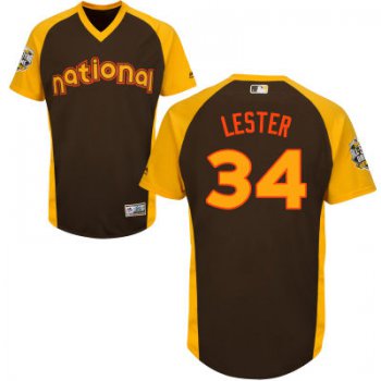Men's National League Chicago Cubs #34 Jon Lester Brown 2016 MLB All-Star Cool Base Collection Jersey