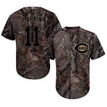 Cincinnati Reds #11 Barry Larkin Camo Realtree Collection Cool Base Stitched MLB Jersey
