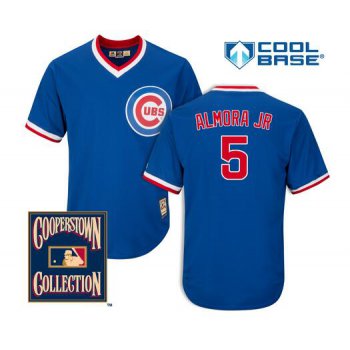 Men's Chicago Cubs #5 Albert Almora Jr. Royal Blue Pullover 1994 Cooperstown Collection Cool Base Jersey