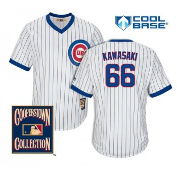 Men's Chicago Cubs #66 Munenori Kawasaki White Pullover 1968-69 Cooperstown Collection Cool Base Jersey