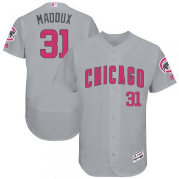 Chicago Cubs #31 Greg Maddux Grey Flexbase Authentic Collection Mother's Day Stitched MLB Jersey