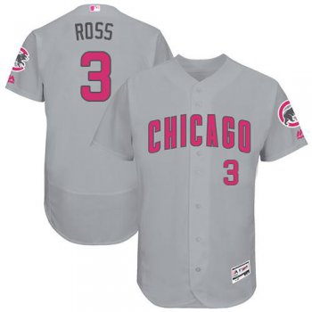 Chicago Cubs #3 David Ross Grey Flexbase Authentic Collection Mother's Day Stitched MLB Jersey