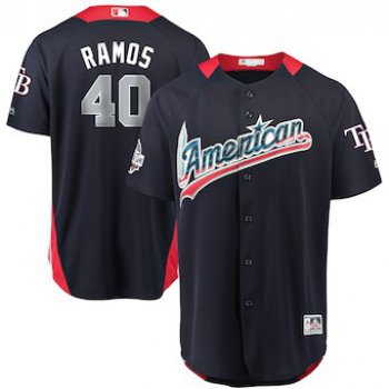 Men's American League #40 Wilson Ramos Majestic Navy 2018 MLB All-Star Game Home Run Derby Player Jersey