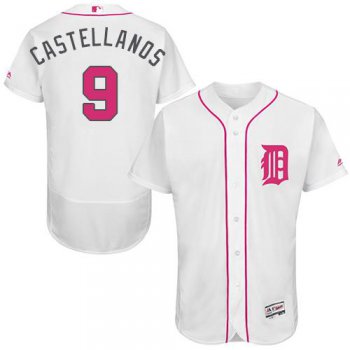 Men's Detroit Tigers #9 Nick Castellanos White Flexbase Authentic Collection 2016 Mother's Day Stitched MLB Jersey