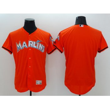 Men's Miami Marlins Blank Orange 2016 Flexbase Majestic Baseball Jersey