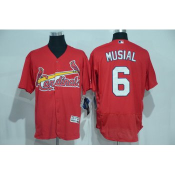 Men's St. Louis Cardinals #6 Stan Musial Retired Red 2016 Flexbase Majestic Baseball Jersey