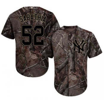 New York Yankees #52 C.C. Sabathia Camo Realtree Collection Cool Base Stitched MLB Jersey