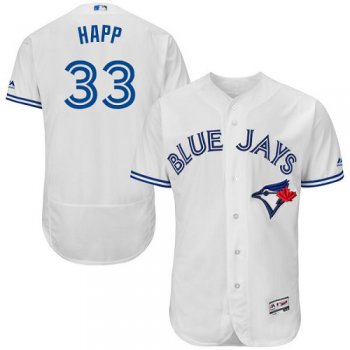Toronto Blue Jays #33 J.A. Happ White Flexbase Authentic Collection Stitched Baseball Jersey