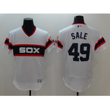 Men's Chicago White Sox #49 Chris Sale White Pullover 2016 Flexbase Majestic Baseball Jersey