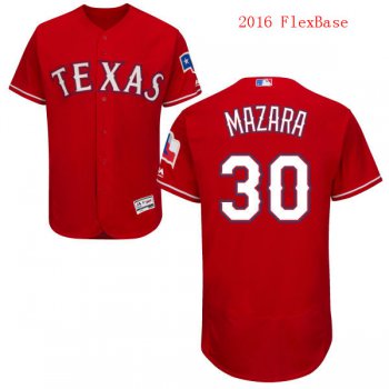 Men's Texas Rangers #30 Nomar Mazara Red 2016 Flexbase Majestic Baseball Jersey