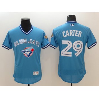 Men's Toronto Blue Jays #29 Joe Carter Retired Light Blue 2016 Flexbase Majestic Baseball Jersey