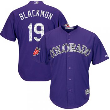 Colorado Rockies #19 Charlie Blackmon Purple 2018 Spring Training Cool Base Stitched MLB Jersey
