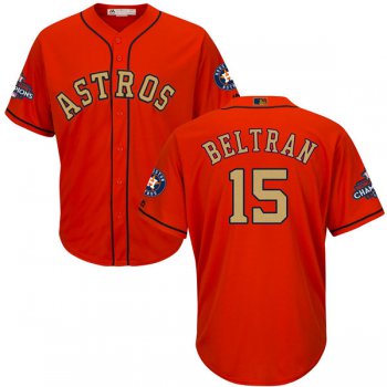 Men's Houston Astros #15 Carlos Beltran Orange 2018 Gold Program Cool Base Stitched MLB Jersey