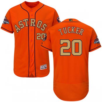 Men's Houston Astros #20 Preston Tucker Orange 2018 Gold Program Flexbase Stitched MLB Jersey