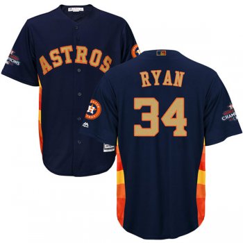 Men's Houston Astros #34 Nolan Ryan Gonzalez Navy Blue 2018 Gold Program Cool Base Stitched MLB Jersey
