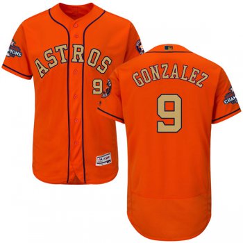 Men's Houston Astros #9 Marwin Gonzalez Orange 2018 Gold Program Flexbase Stitched MLB Jersey