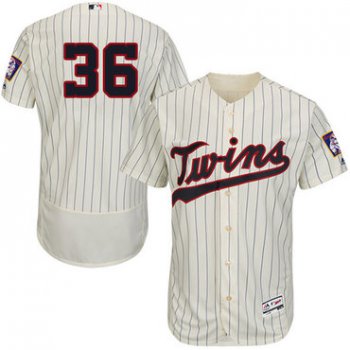 Minnesota Twins #36 Robbie Grossman Cream Strip Flexbase Authentic Collection Stitched Baseball Jersey