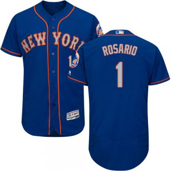 New York Mets #1 Amed Rosario Blue(Grey NO.) Flexbase Authentic Collection Stitched Baseball Jersey