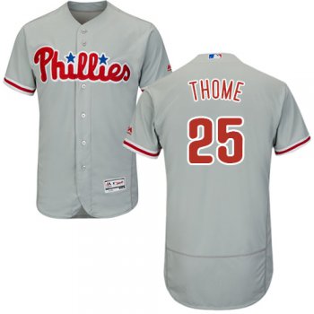 Philadelphia Phillies #25 Jim Thome Grey Flexbase Authentic Collection Stitched Baseball Jersey