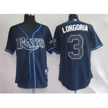 Tampa Bay Rays #3 Evan Longoria Dark Blue Stitched MLB Jersey