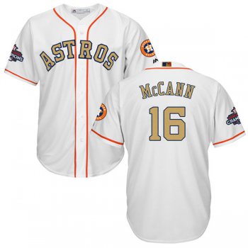 Men's Houston Astros #16 Brian McCann White 2018 Gold Program Cool Base Stitched MLB Jersey