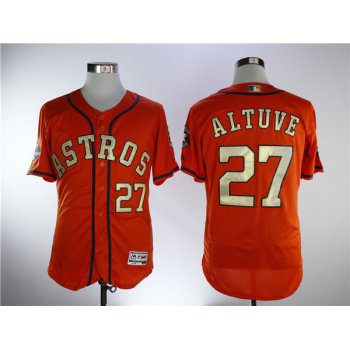 Men's Houston Astros #27 Jose Altuve Orange New Gold Program Flexbase Stitched MLB Jersey