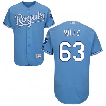 Men's Kansas City Royals #63 Alec Mills Majestic Light Blue 2016 Flexbase Authentic Collection Jersey