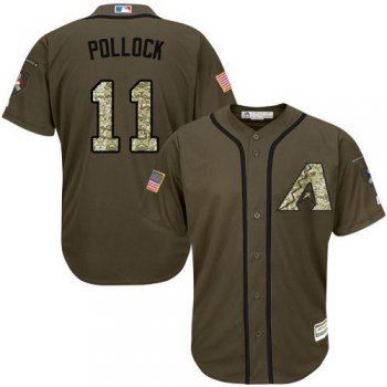 Arizona Diamondbacks #11 A. J. Pollock Green Salute to Service Stitched MLB Jersey