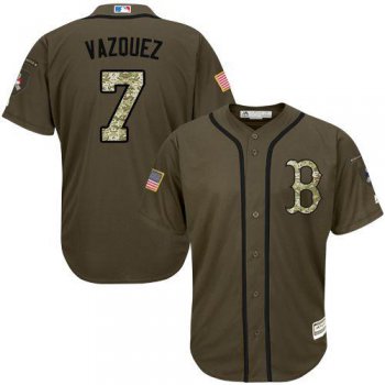 Boston Red Sox #7 Christian Vazquez Green Salute to Service Stitched MLB Jersey