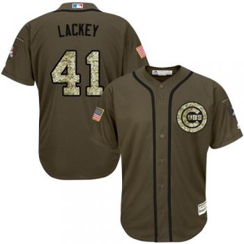 Chicago Cubs #41 John Lackey Green Salute to Service Stitched MLB Jersey