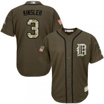 Detroit Tigers #3 Ian Kinsler Green Salute to Service Stitched MLB Jersey