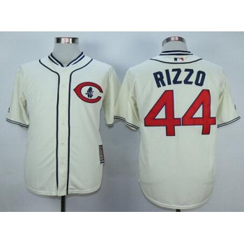 Men's Chicago Cubs #44 Anthony Rizzo Cream 1929 Majestic Cooperstown Collection Throwback Jersey