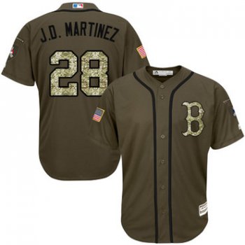 Boston Red Sox #28 J. D. Martinez Green Salute to Service Stitched MLB Jersey