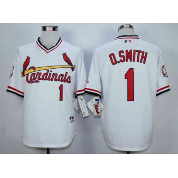 Men's St. Louis Cardinals #1 Ozzie Smith White 1982 Turn Back The Clock Jersey