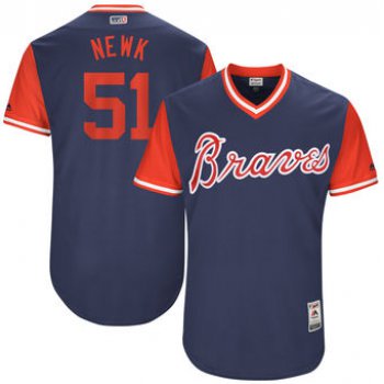 Men's Atlanta Braves Sean Newcomb Newk Majestic Navy 2017 Players Weekend Authentic Jersey