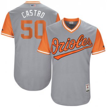 Men's Baltimore Orioles Miguel Castro Castro Majestic Gray 2017 Players Weekend Authentic Jersey