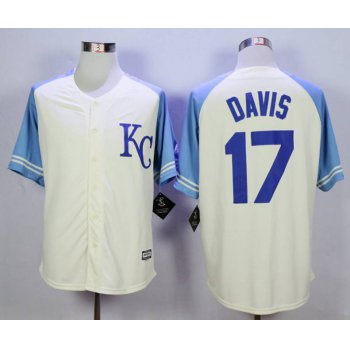 Men's Kansas City Royals #17 Wade Davis Cream New Cool Base Jersey