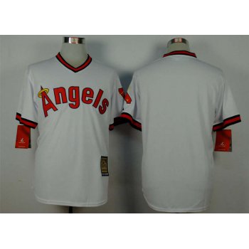 Men's LA Angels Of Anaheim Blank White 1980 Turn Back The Clock Jersey