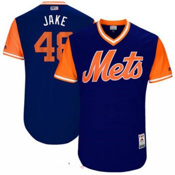 Men's New York Mets Jacob deGrom Jake Majestic Royal 2017 Little League World Series Players Weekend Stitched Nickname Jersey