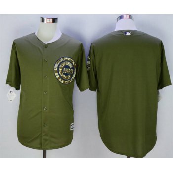 Men's Chicago Cubs Blank Olive Green New Cool Base Jersey