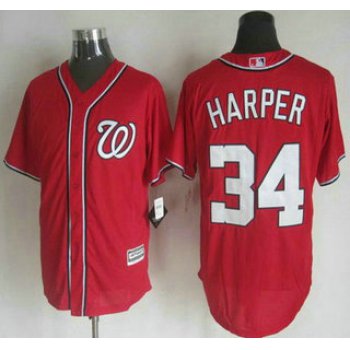 Men's Washington Nationals #34 Bryce Harper Alternate Red 2015 MLB Cool Base Jersey