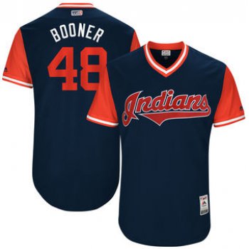 Men's Cleveland Indians Boone Logan Booner Majestic Navy 2017 Players Weekend Authentic Jersey