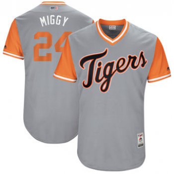 Men's Detroit Tigers Miguel Cabrera Miggy Majestic Gray 2017 Players Weekend Authentic Jersey