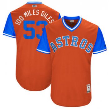 Men's Houston Astros Ken Giles 100 Miles Giles Majestic Orange 2017 Players Weekend Authentic Jersey
