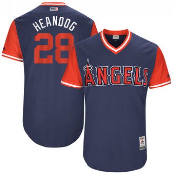 Men's Los Angeles Angels Andrew Heaney Heandog Majestic Navy 2017 Players Weekend Authentic Jersey