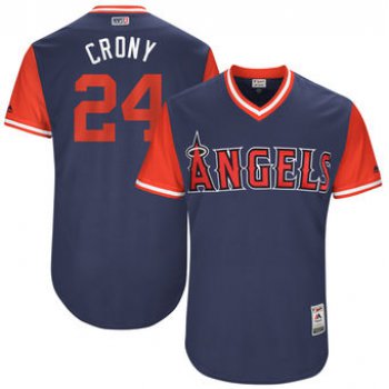 Men's Los Angeles Angels CJ Cron Crony Majestic Navy 2017 Players Weekend Authentic Jersey