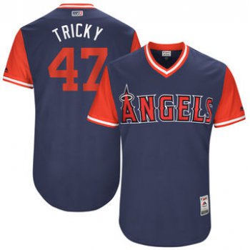 Men's Los Angeles Angels Ricky Nolasco Tricky Majestic Navy 2017 Players Weekend Authentic Jersey