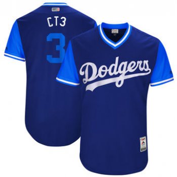 Men's Los Angeles Dodgers Chris Taylor CT3 Majestic Royal 2017 Players Weekend Authentic Jersey