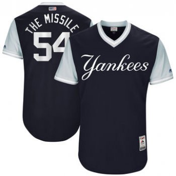 Men's New York Yankees Aroldis Chapman The Missile Majestic Navy 2017 Players Weekend Authentic Jersey