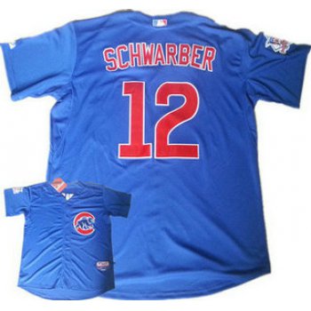 Men's Chicago Cubs #12 Kyle Schwarber Alternate Blue MLB Cool Base Jersey